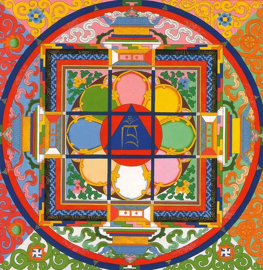 Red Garuda Teaching, Meditation & Painting the Mandala